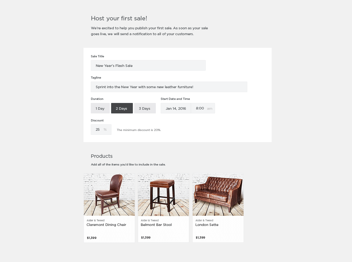 Design Kollective setup sale
